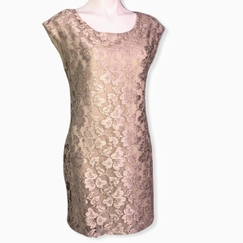 Love Notes Nude Lace Sleeveless Dress-Sz L